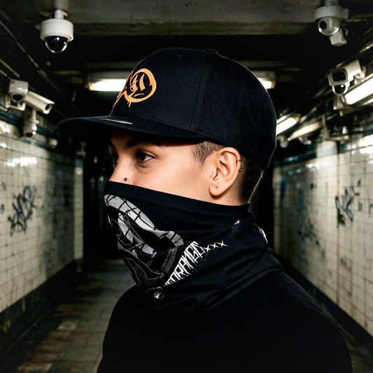 Agent Orange Line Ghost Midweight Gaiter — midweight neck gaiter, Australian streetwear