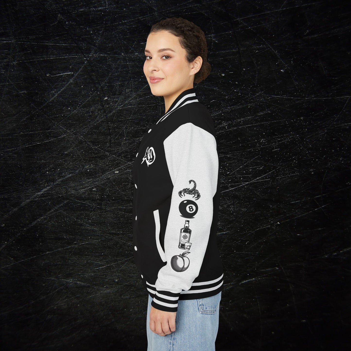 AGENT ORANGE // DROPOUT LETTERMAN JACKET