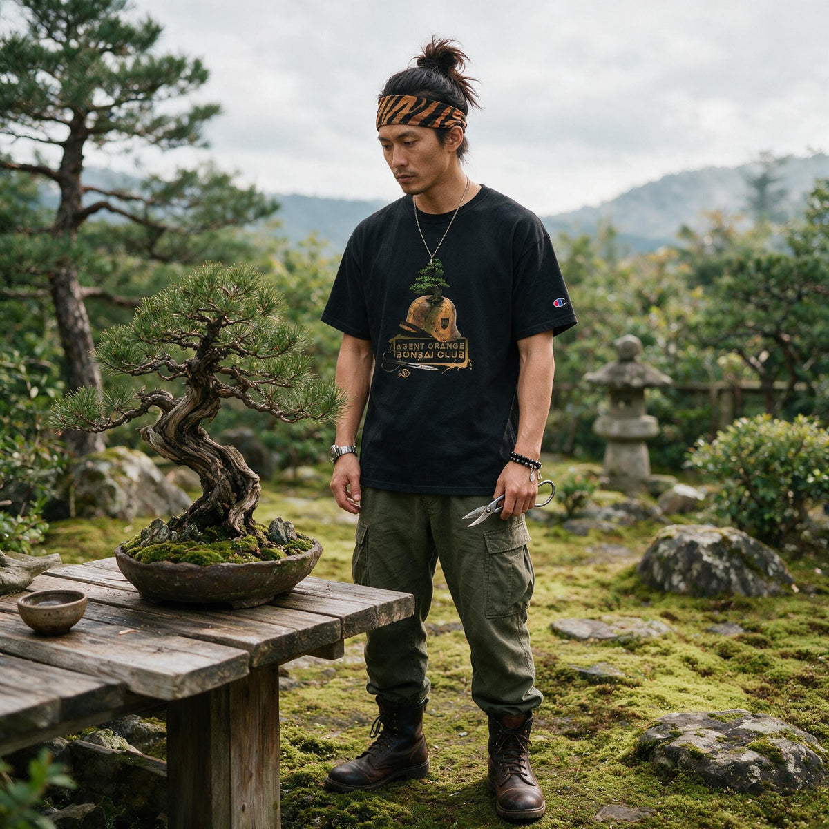 Agent Orange Bonsai Club T-Shirt — bold graphic tee, Australian streetwear