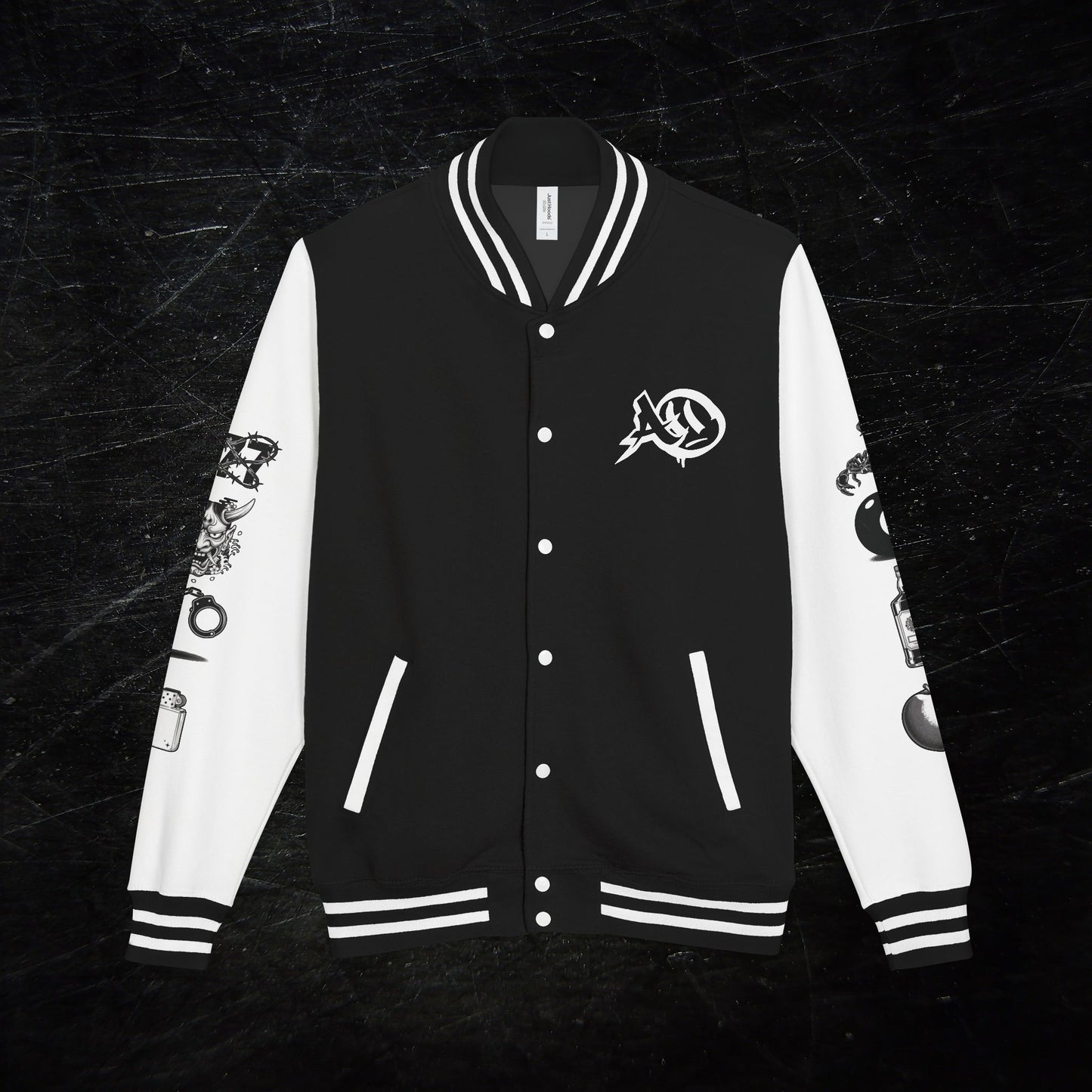 AGENT ORANGE // DROPOUT LETTERMAN JACKET