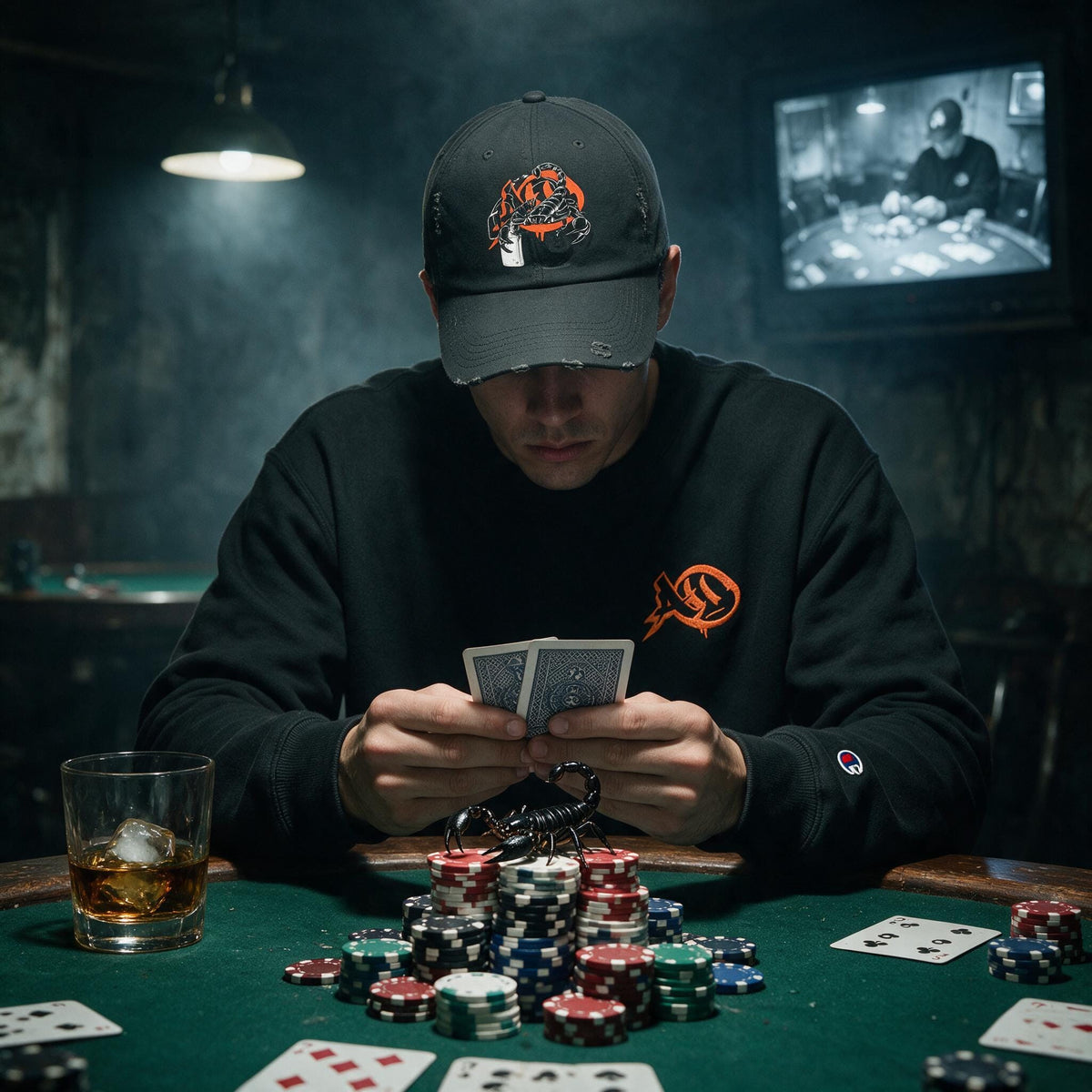 Agent Orange Night Ops Crewneck — blacked-out graphic crewneck, Australian streetwear