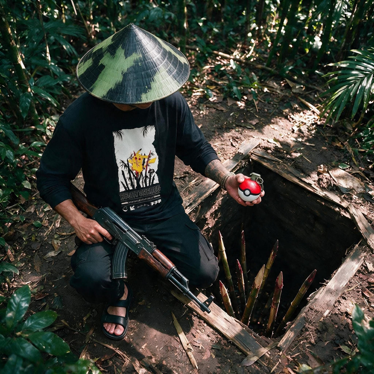 Agent Orange Poke-Trap Long Sleeve T-Shirt — graphic long sleeve, Australian streetwear